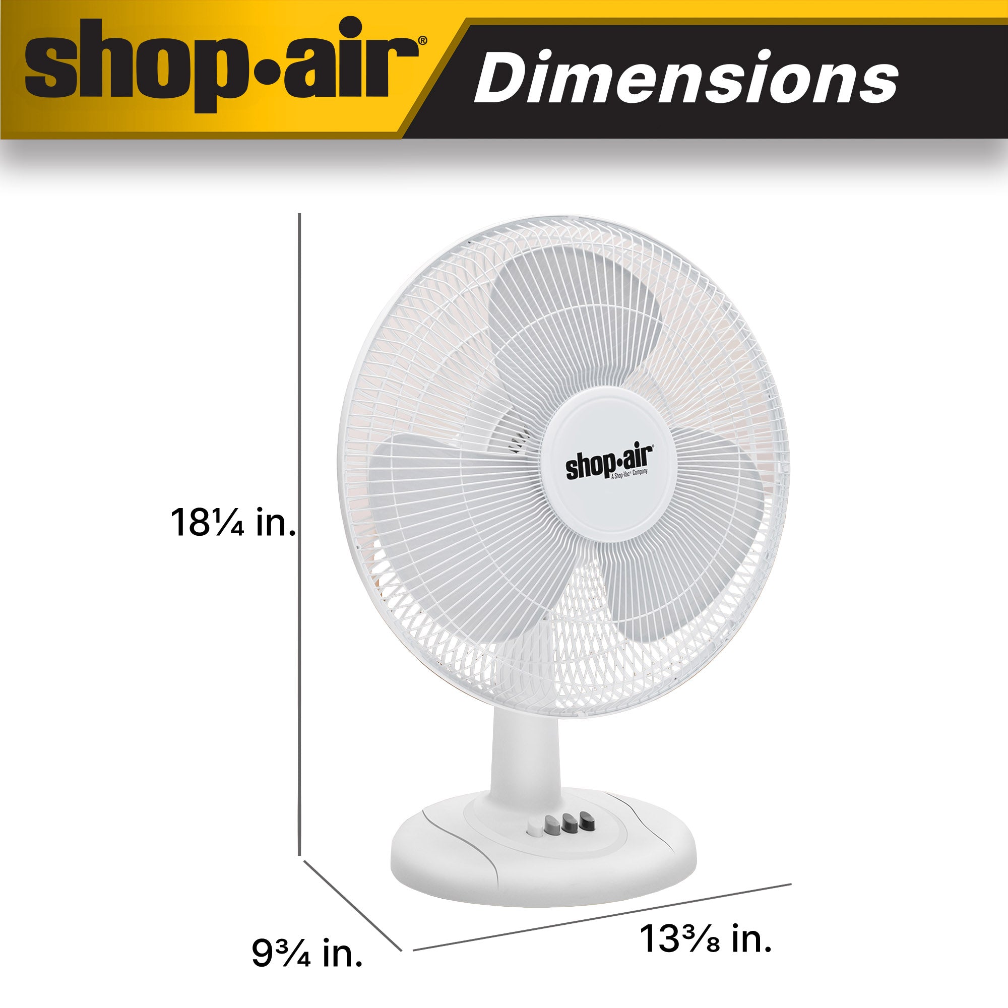 Shop-Air® 12 Oscillating Table Fan - Image 2