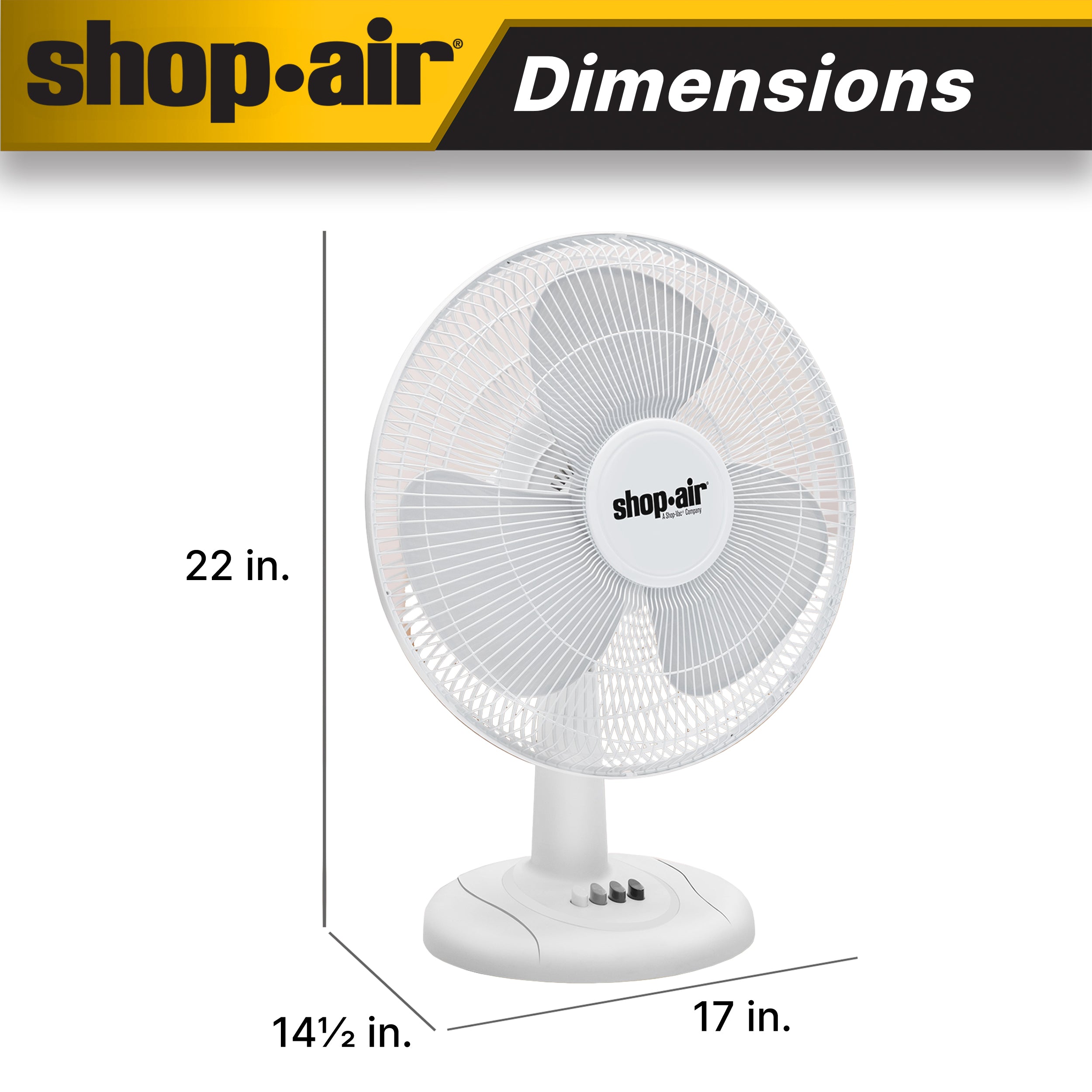 Shop-Air® 16 Oscillating Table Fan - Image 2