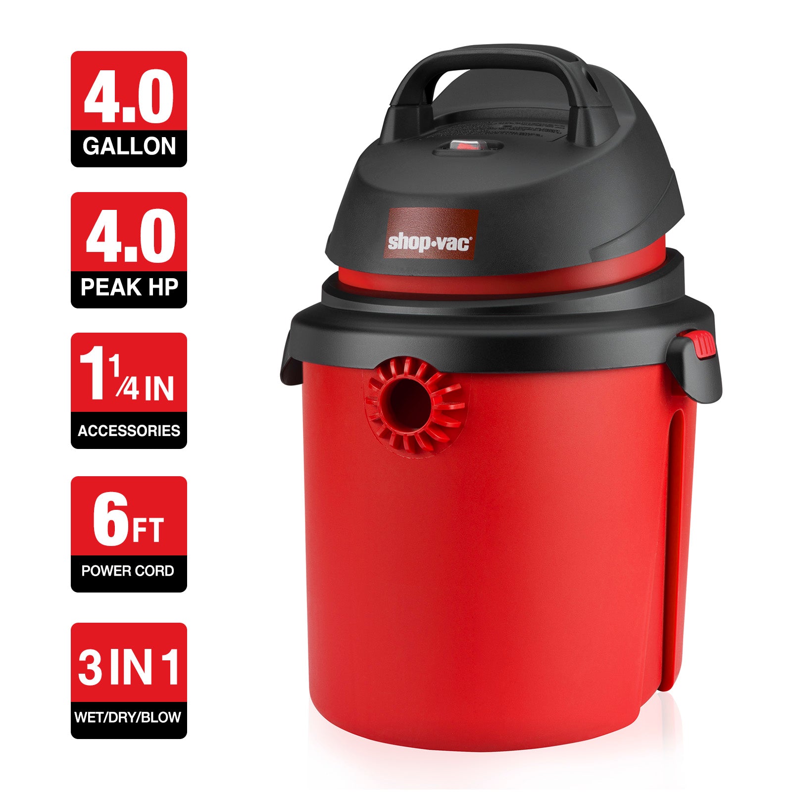 Shop-Vac® 4 Gallon 4.0 Peak HP Wet/Dry Vac - Image 3