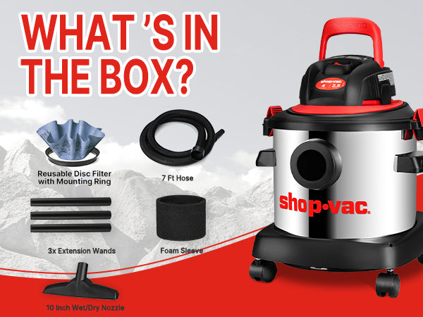 Shop-Vac® 4 Gallon 2.5 Peak HP Stainless Steel Wet/Dry Vac - Image 3